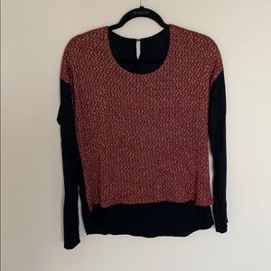 Boutique Long Sleeve Rust Gold and Black Shirt